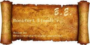 Bonifert Elemér névjegykártya