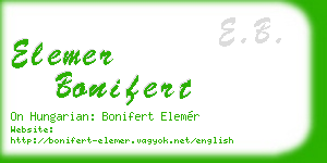 elemer bonifert business card